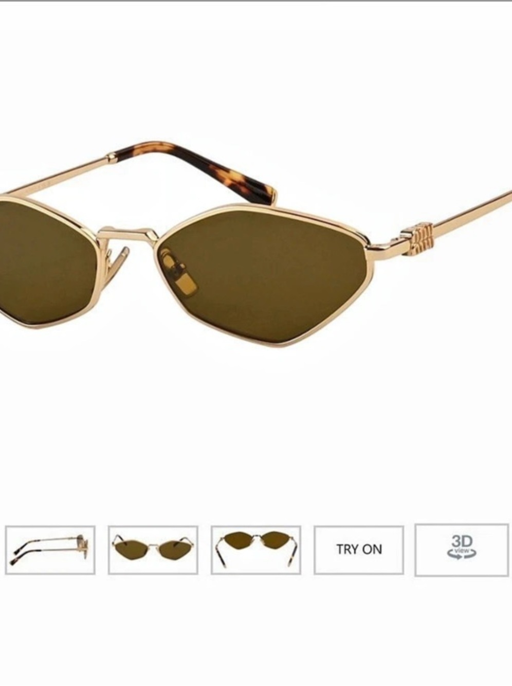 Miu Miu Hexagonal Sunglasses Brown & Gold